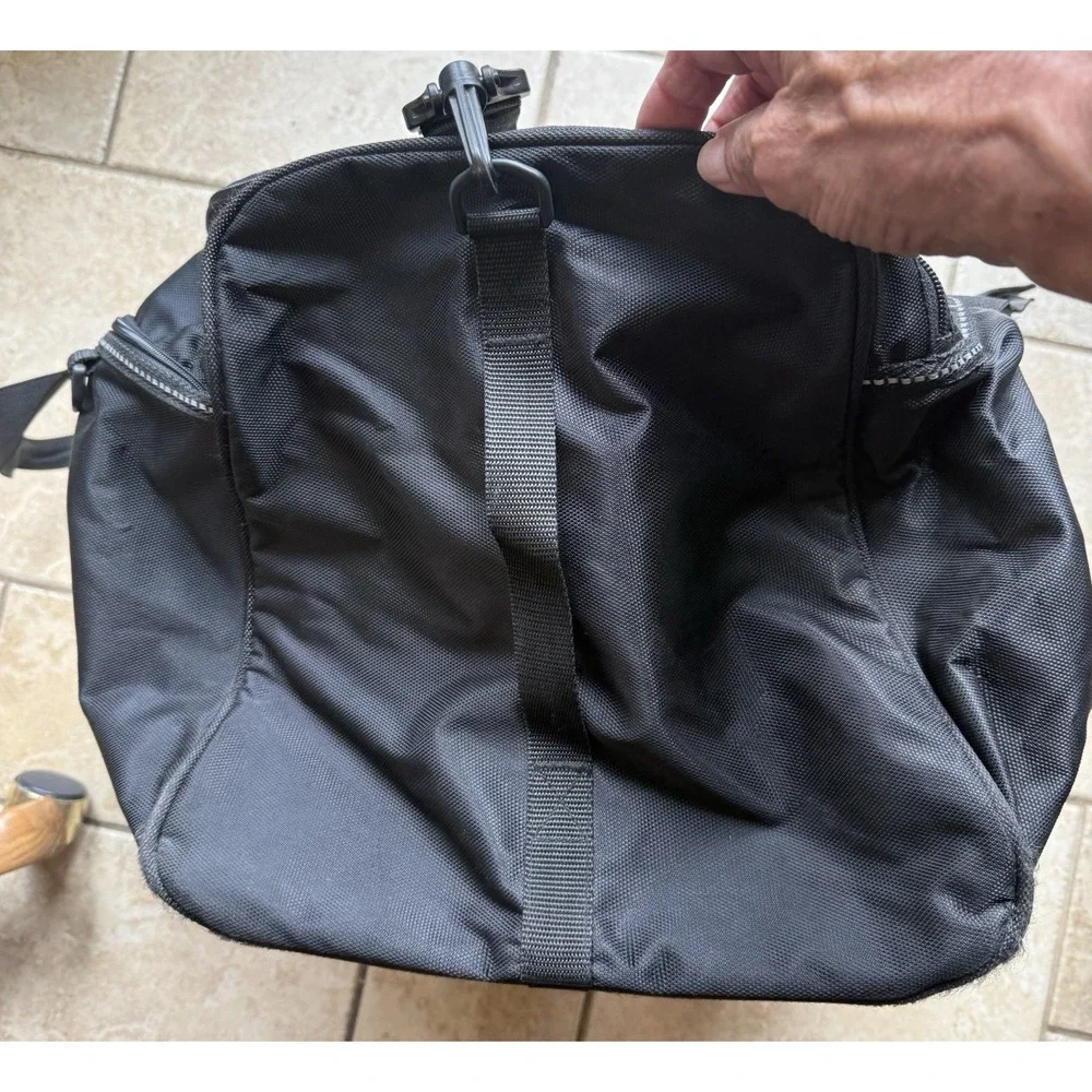 Eddie Bauer Black Charcoal Gray Duffel Bag Travel Gym Carry On Shoulder Strap